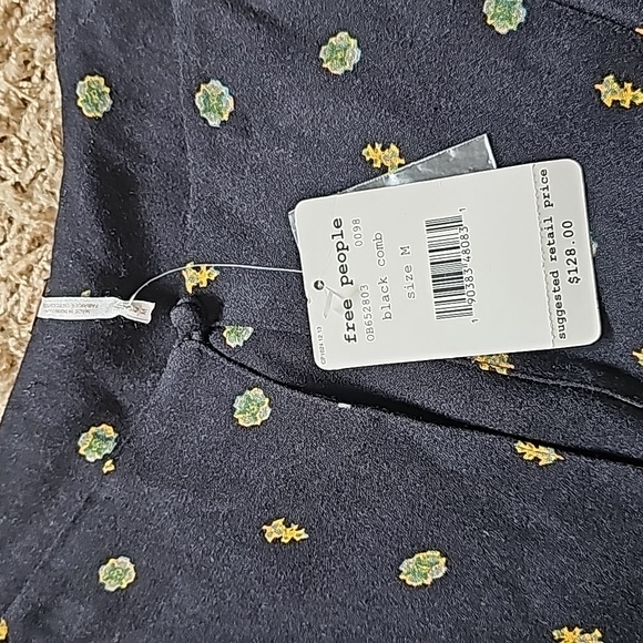 NWT Free People Love Grows Romper Keyhole Button-Down Playsuit Black Medium - Picture 6 of 7